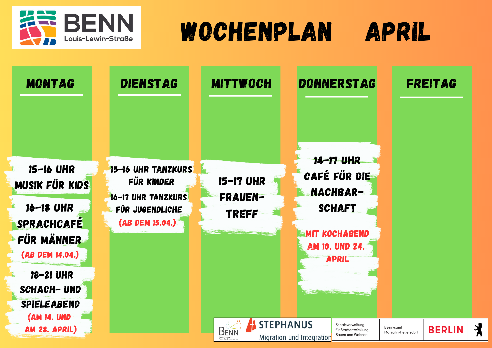Was ist los bei BENN im April?,