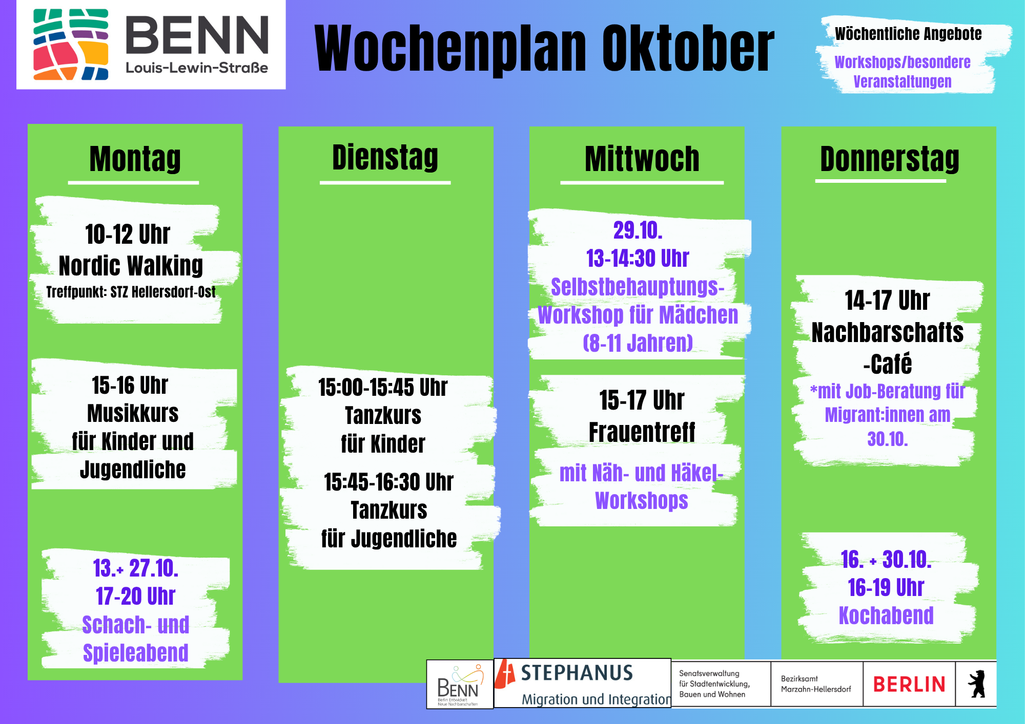 Was ist los bei BENN im Oktober?