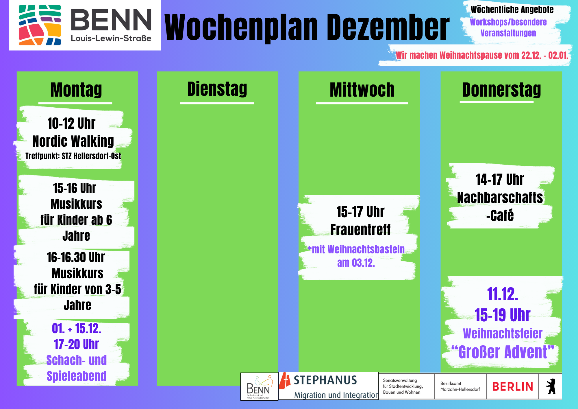 Was ist los bei BENN im Dezember?