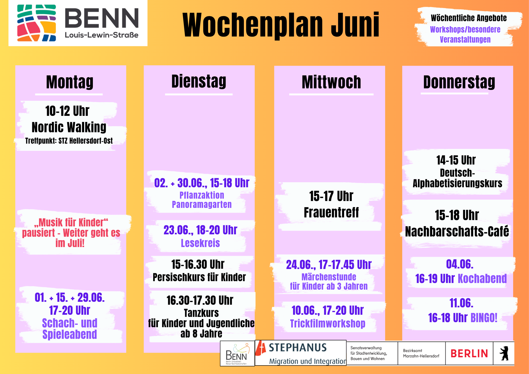 Was ist los bei BENN im Juni?