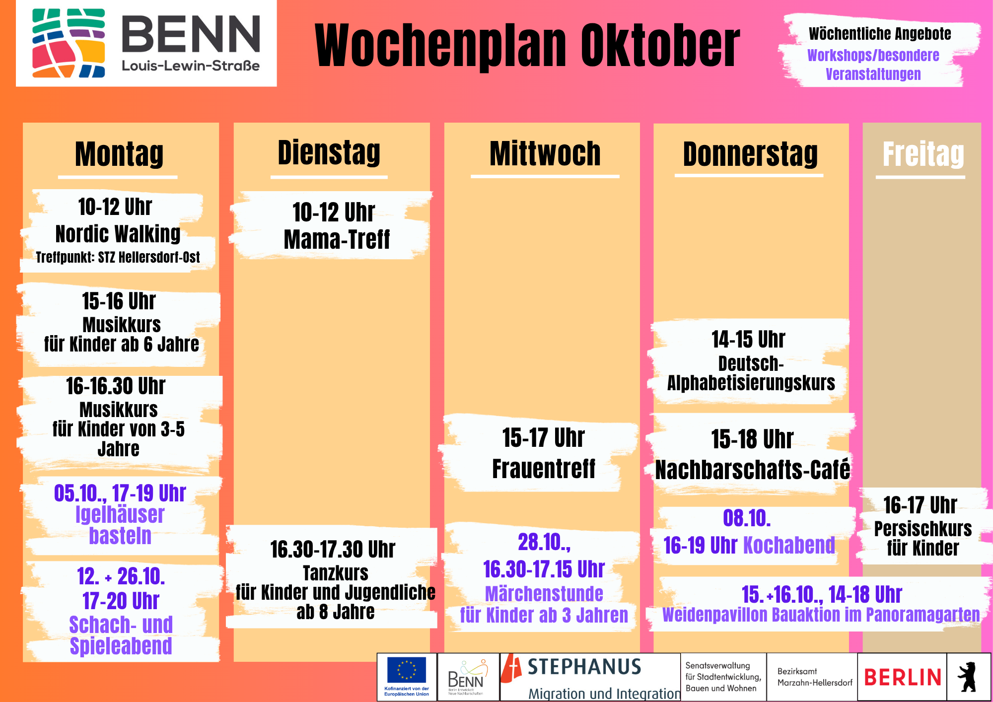 Was ist los bei BENN im Oktober?
