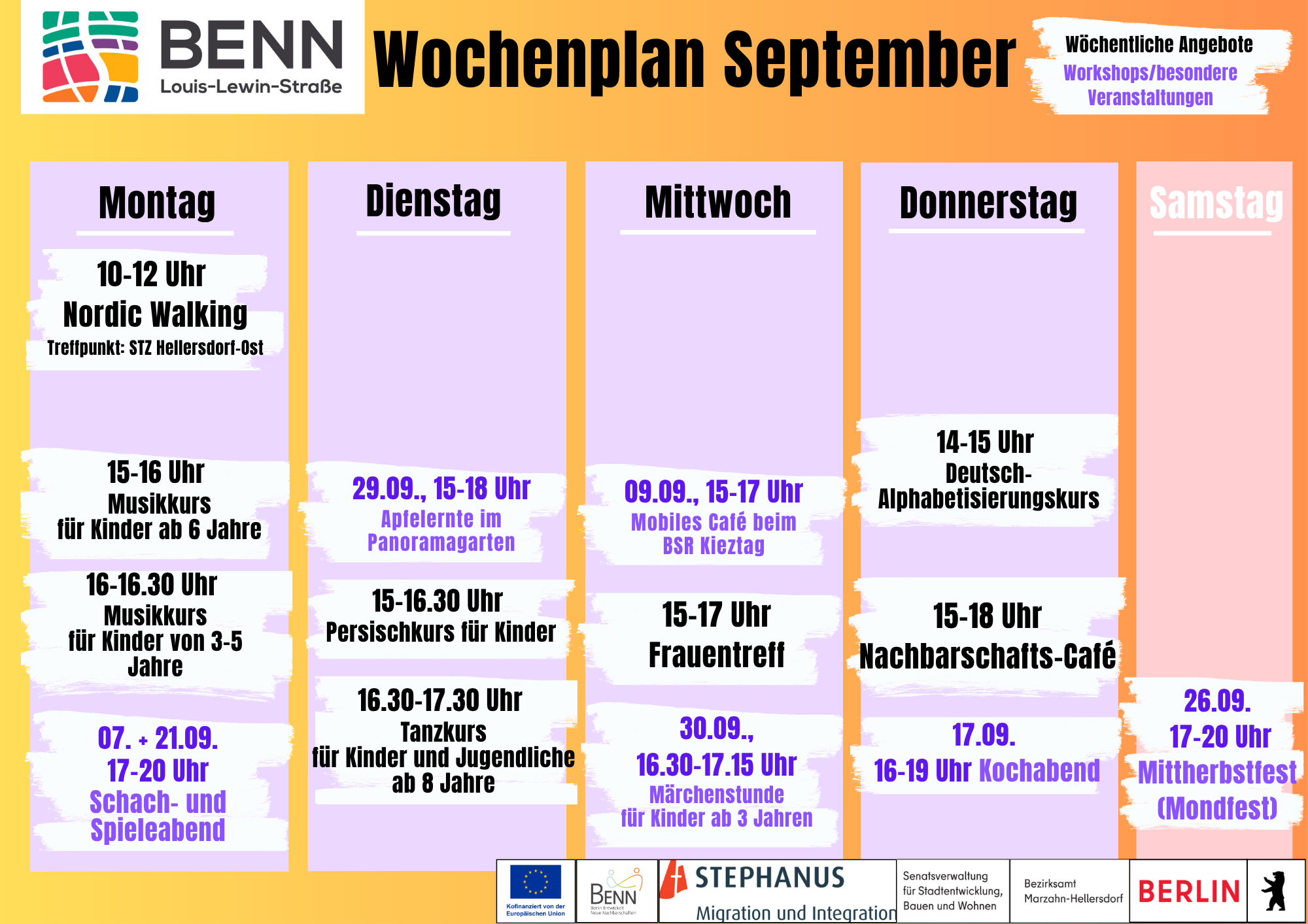 Was ist los bei BENN im September?