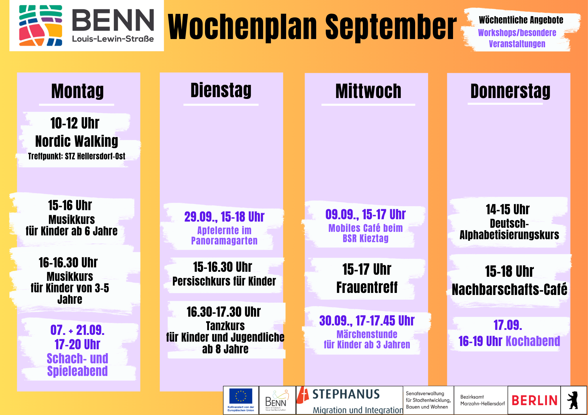Was ist los bei BENN im September?